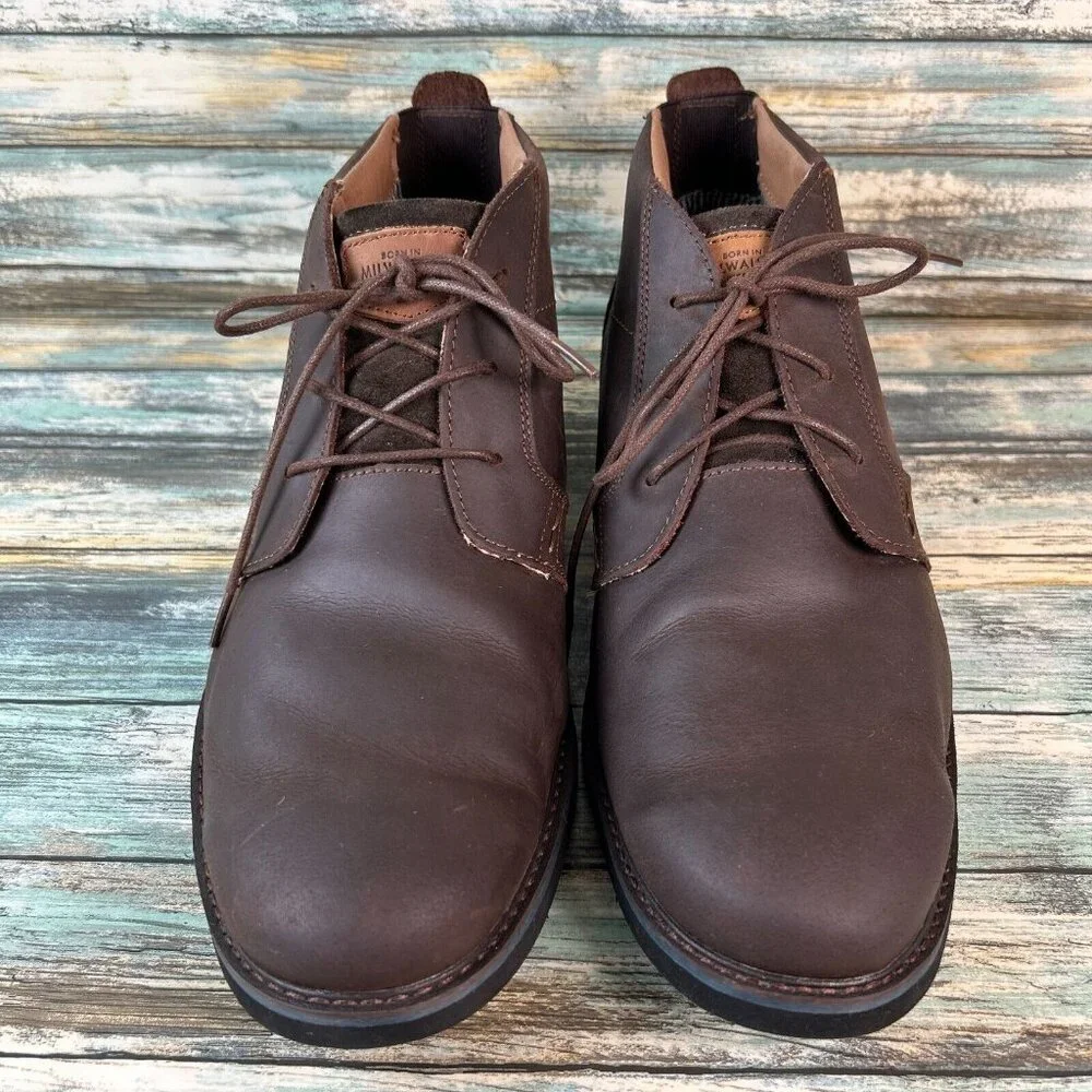 NUNN BUSH Barklay Chukka Boots Mens 13M Brown Leather Lace Up Comfort Ankle Shoe